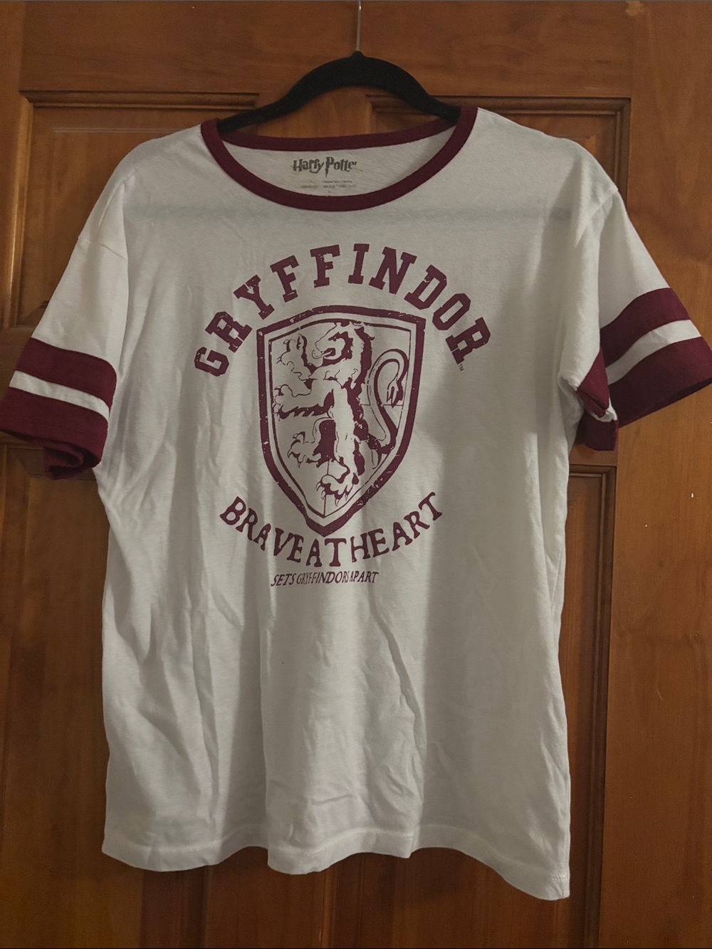 Warner Bros. Gryffindor White & Maroon Ringer Tee